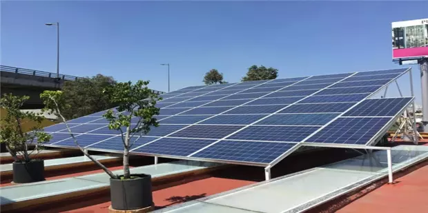 Solar panels harnessing sunlight for energy storage