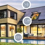 Home battery storage system saving solar electricity for night use